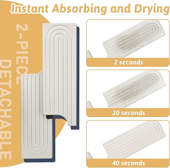 New Version Super Absorbent Faucet Mat, Kitchen Sink Dish Drying Stone Tray, Prevents Moisture Buildup, Diatomaceous Earth Faucet Handle Drip Catcher, Sink Splash Guard Bathroom Accessories, Ash Gray