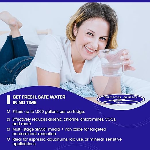 Crystal Quest SMART/Arsenic Removal Water Filter Pitcher Cartridge – Advanced Filtration for Clean, Healthy Water, Removes Contaminants, Long-Lasting, Easy Installation - 1,000 Gallons [Pack of 2]