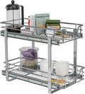 Household Essentials Chrome-Plated Steel Dual-Tier Pull-Out Organizer