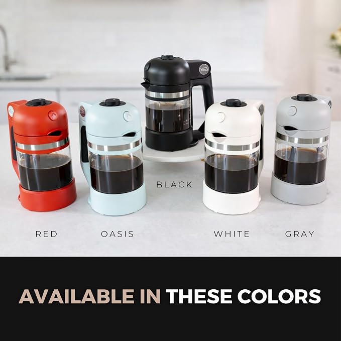 VINCI Micro Café Smallest Single-Serve Coffee Brewer | Compatible with Keurig K-Cups, K-Pods | Glass Carafe | Enclosed Brewing for Hotter Coffee | Large Capacity Reusable Filter Cup Included (White)