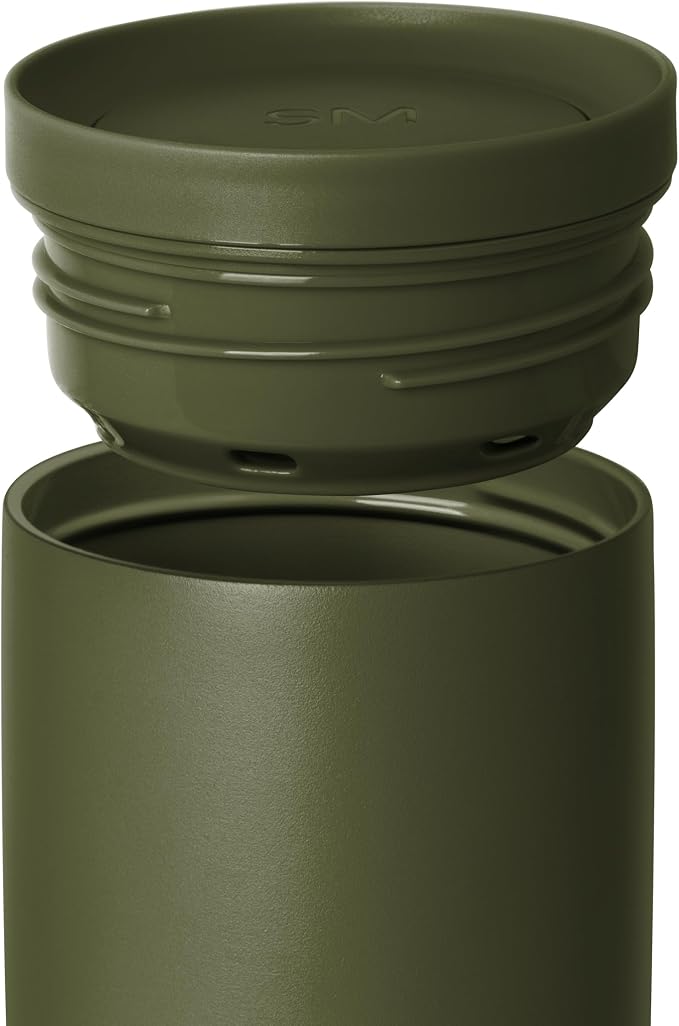 Simple Modern Travel Coffee Mug Tumbler with 360° Lid | Ceramic-Lined Insulated Stainless Steel Cold Brew Iced Coffee Cup | Gift for Women Men Her | Voyager Signature | 16oz | Grasshopper