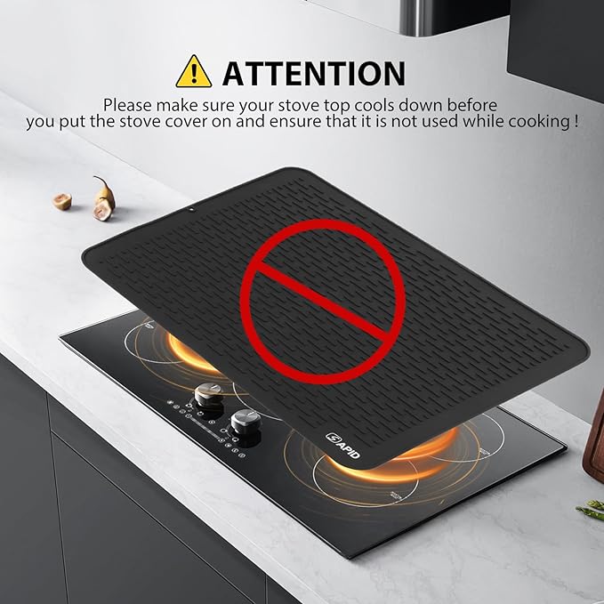 Extra Large 30 x 24 Inch Silicone Dish Drying Mat for Dish Drying Rack, Easy Clean Silicone Drying Mat for Kitchen Counter, Non-Slip Dishes Drain Mat, Heat Resistant Silicon Dish Matt, Black, SAPID