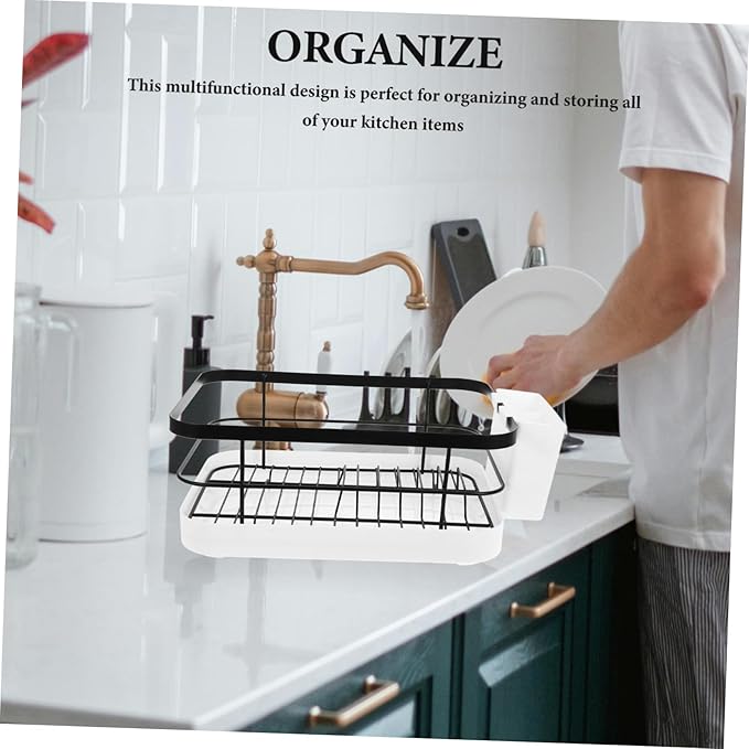 OUNONA Collapsible Dish Drying Rack Large Space-Saving Bowl Plate Rack Dish Drainer for Kitchen Counter