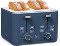 Martha Stewart 4 Slice Toaster, 10 Shade Settings with Defrost, Cancel, Bagel & Gluten-Free, Extra-Wide Self-Centering Slots for Waffles & Artisan Bread, Removable Crumb Tray, Cord Wrap, 1800W, Indigo