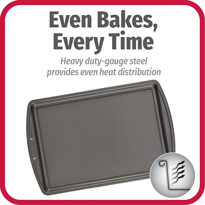 GoodCook Everyday Baking Sheet Set Nonstick Carbon Steel Standard-Sized Cookie Sheets for Even Baking, Bakeware Set Includes 3 Pans with Scratch-Resistant Finish, 13x9-Inch, Gray