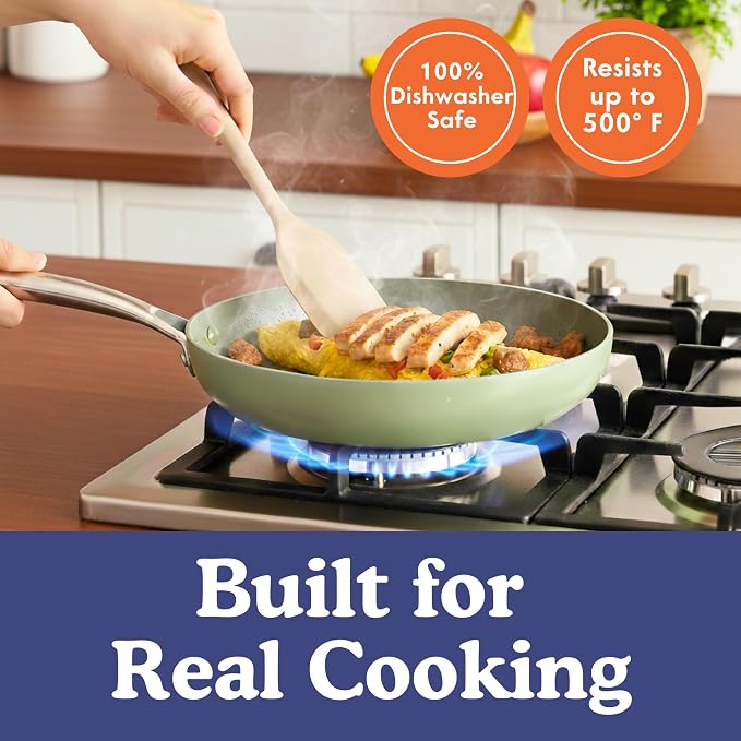 NonToxic Platinum Silicone Utensils, 100% Plastic-Free, 4-Pcs, Beige | LFGB-certified platinum silicone. Solid steel core, no hidden plastics. 500°F heat resistant. Non-scratch. Dishwasher safe