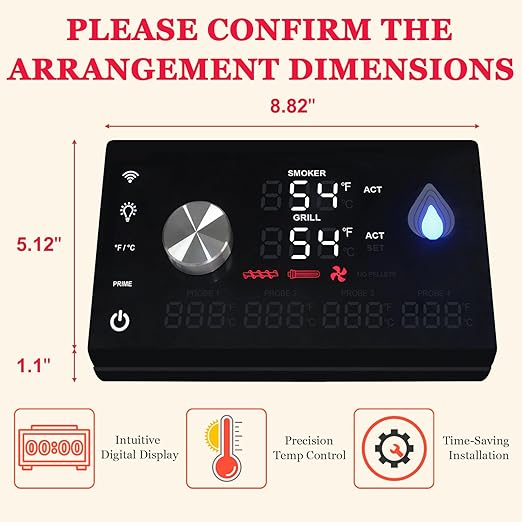 Replacement 80042 WiFi Digital PID Control Board Parts for PB2180LK, Compatible with Pit Boss Lockhart Platinum Pellet/Smoker Combo Grill, Comes with Bluetooth Function