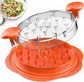 SURETIVIAN Chicken Shredder Large Chicken Breast Shredder Tool Twist with Brush&Fork, Visible Meat Shredder Machine, Anti-Slip Strip, Ergonomic Handle, BPA Free, Suitable for Pork Beef Chicken(Orange)