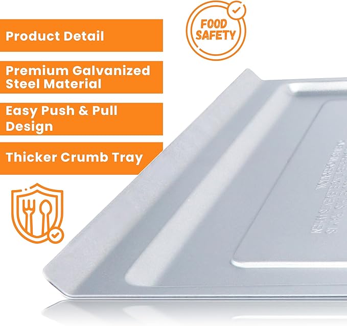 Crumb Tray Replacement for Ninja Foodi SP101 SP151 Air Fryer Oven with 4 Pcs Teflon Mats, Air Fryer Accessories for Ninja airfryer Flip Up Toaster Oven