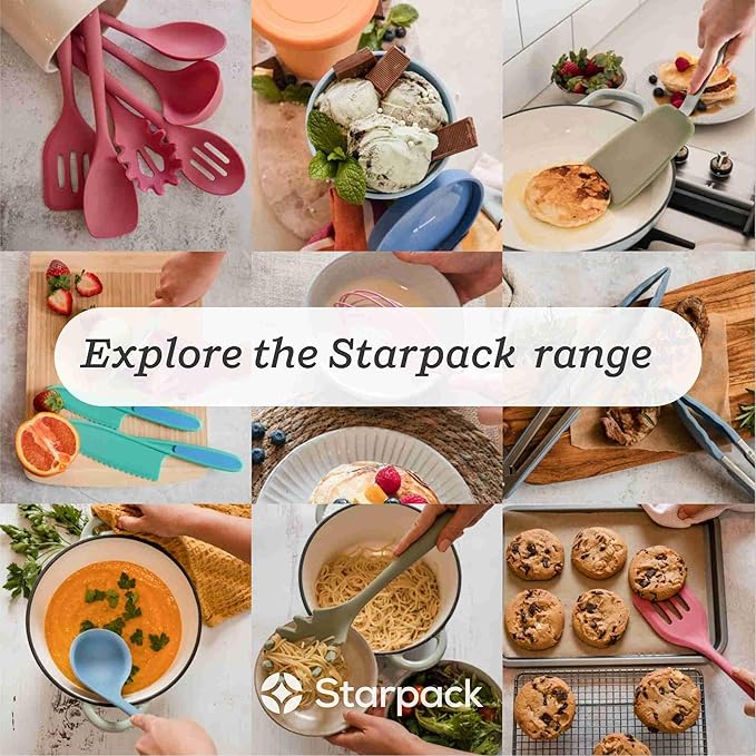 Starpack 'Scrape & Stir' Silicone Spatula (11 Inch) - 600°F Heat Resistant Spatula Set - Food Grade Kitchen Spatulas - LFGB Grade Nonstick Baking and Cooking Rubber Spatulas Set