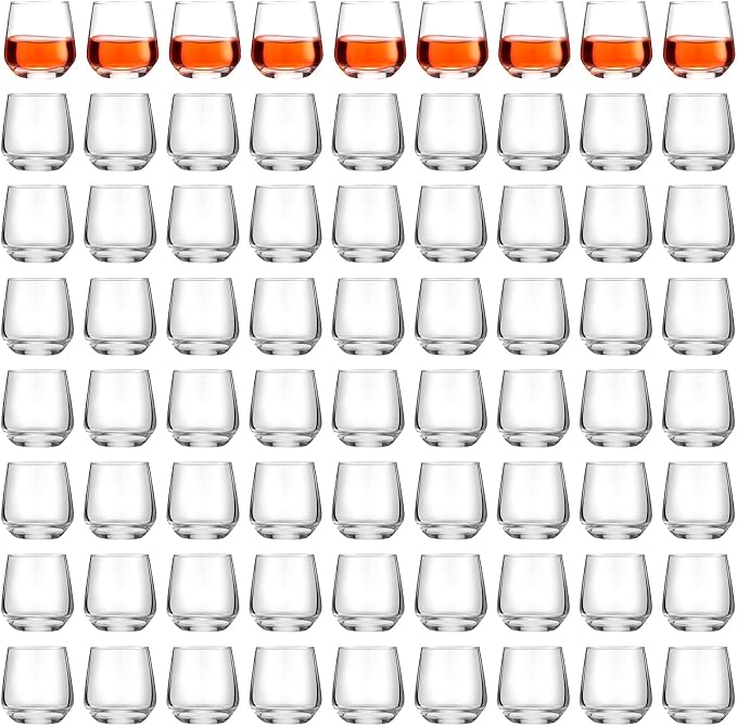 Zopeal 72 Pack Shot Glasses 3.25 oz Tequila Heavy Base Whiskey Tasting Glass Cups Small Liquor and Spirit Bar Shooter for Drinking Tasting Espresso Beer Juice