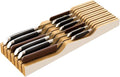 Knife Drawer Organizer, Bamboo Wood Knife Organizer Drawer Insert, Brown Knife Block Fit for 13 Knives