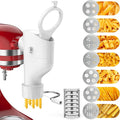 Pasta Maker Attachment for KitchenAid Stand Mixer, 7 Interchangeable Pasta Plates, Makes Spaghetti, Fusilli, Macaroni, Bucatini & Rigatoni, New Buckle Design Pasta Press with Storage Case by Fedowal