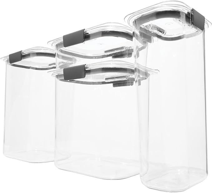 Rubbermaid Brilliance Food Storage Containers Set with Lids (4 Pieces) | Rubbermaid Brown Sugar Container