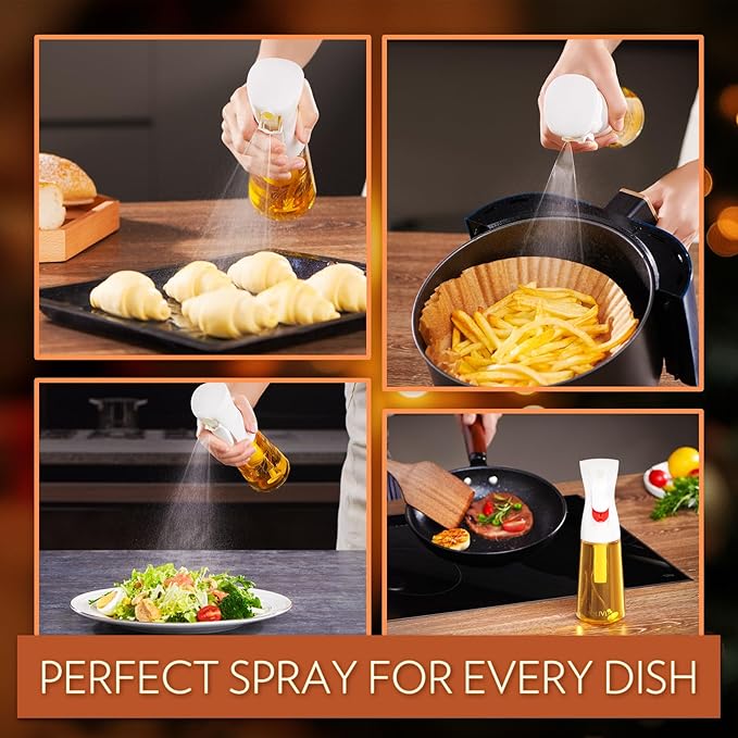 FLAIROSOL OLIVIA 2 Pack 200ml Oil Sprayer for Cooking and 1 Pack 130ml Olive Oil Sprayer