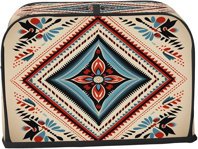 Bohemian Ethnic Aztec Western 4 Slice Toaster Cover Dust And Fingerprint Bread Maker Cover Bakeware Protector Washable Appliance Covers Kitchen Accessories For Home Kitchen Women Gift