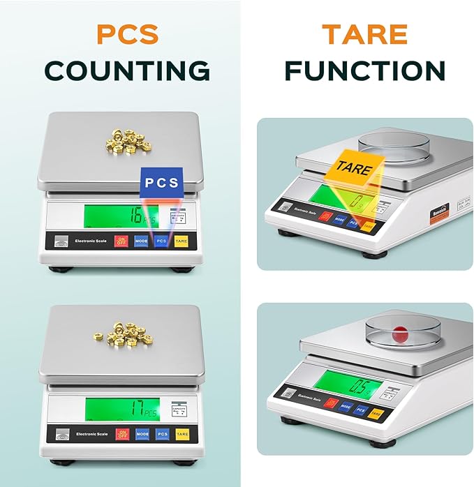 Bonvoisin Lab Scale 10kgx0.1g Counting Scale Digital Analytical Balance Accurate Electronic Scale CE Certification Laboratory Balance Precision Scale Jewelry Gold Scale (10kg, 0.1g)
