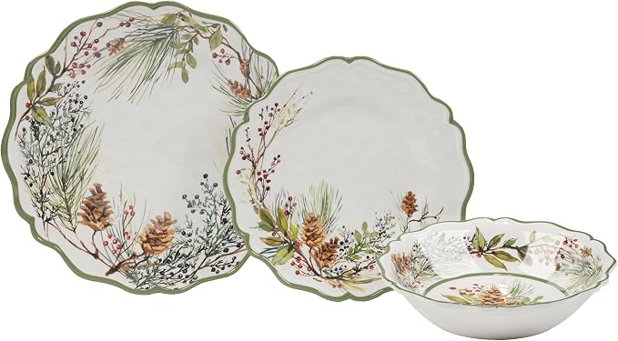 Certified International Winter Forest 12 Pc Dinnerware Set, Service for 4