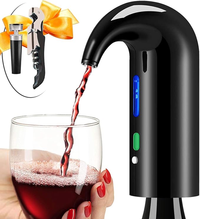 Wine Aerator Electric Wine Decanter Best Sellers One Touch Red -White Wine Accessories Aeration Work with Wine Opener for Beginner Enthusiast - Spout Pourer - Great Mothers Day Gift for Mom