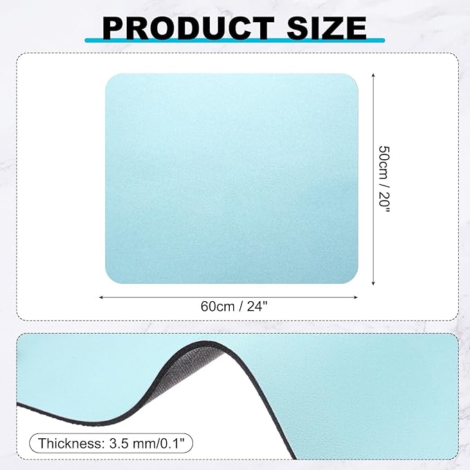 uxcell Dish Drying Mat for Kitchen Counter, 24" x 20" Absorbent Coffee Mat Rubber Backed Hide Dirt for Kitchen Countertop Coffee Mat Heat Resistant Non-Slip, Blue