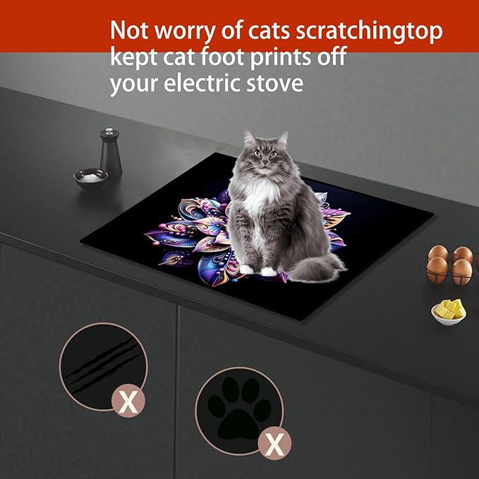 Stove Cover Stove Covers For Electric Stoves Foldable Multipurposeglass Top Protector Thick Natural Rubber Anti-Slip Coating Expands Usable Space (27.9inx20in) (Colorful flowers33)