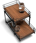 Home Zone Living Pull Out Kitchen Cabinet Organizer with 2 Tiers of Storage for Easy Access, 15”W x 20”D, Matte Black With Dark Brown, Virtuoso Collection