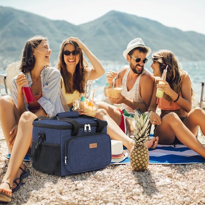 Lifewit Medium Lunch Bag Insulated Lunch Box Soft Cooler Cooling Tote for Adult Men Women, Dark Blue 48-Can (33L)