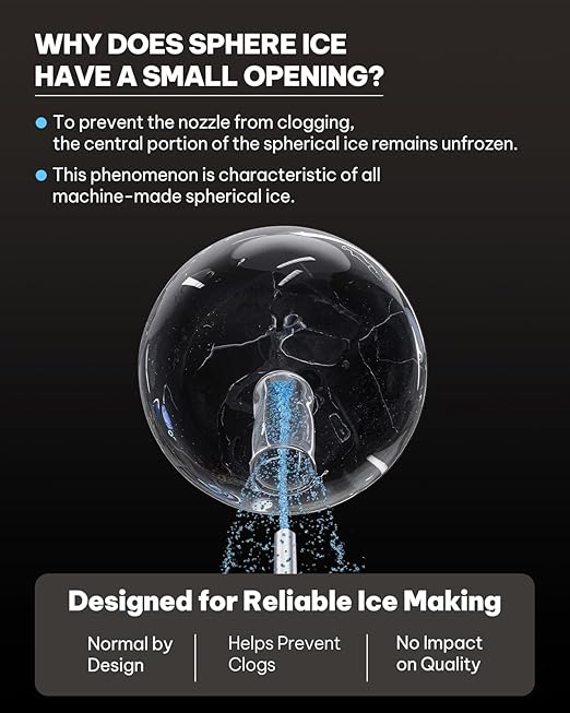 Silonn 2.4″ Sphere Ice Maker, Clear Ice Ball Maker with Slow-Melting, 3 pcs in 40 Mins, 100 pcs/Day, Crystal Sphere & Rapid Sphere Technology, Self-Cleaning Ice Maker Countertop Ideal for Whiskey