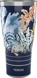 Tervis Traveler Sara Berrenson Deep Sea Kelp Triple Walled Insulated Tumbler Travel Cup Keeps Drinks Cold & Hot, 30oz, Stainless Steel
