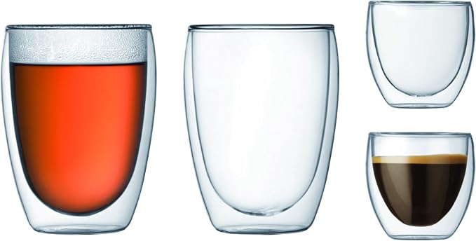 Bodum 2.5oz Pavina Double Wall High-Heat Borosilicate Glass, Set of 2, Clear