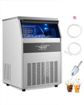 VEVOR Commercial Ice Maker Machine, 160lbs/24H Ice Maker Machine with 66lbs Storage Capacity, 80 Ice Cubes in 15 Minutes, LED Digital Display Freestanding Self-Cleaning for Bar Office Restaurant