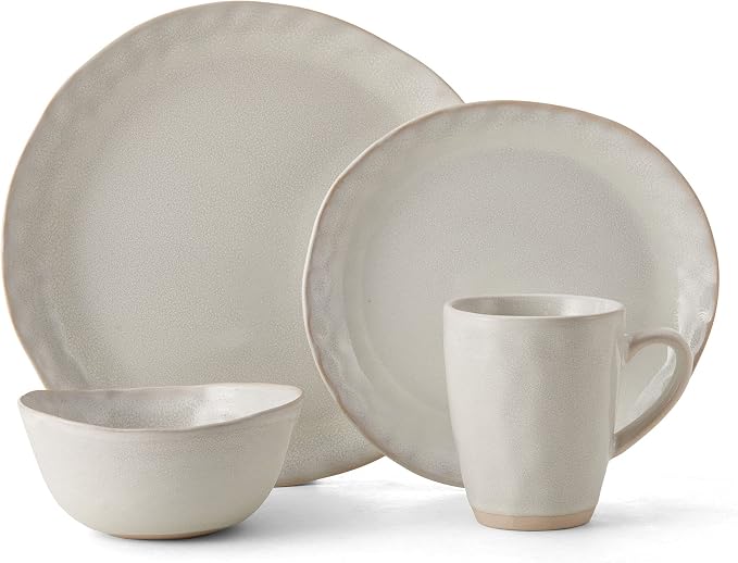 Mikasa Cora 16 Piece Dinnerware Set, Service For 4, Cream