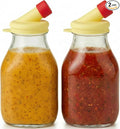 kitchentoolz 16oz Salad Dressing Shaker Bottle – Glass Bottle Salad Dressing Dispenser Container with Tamper-Proof Lid – 2 Pack