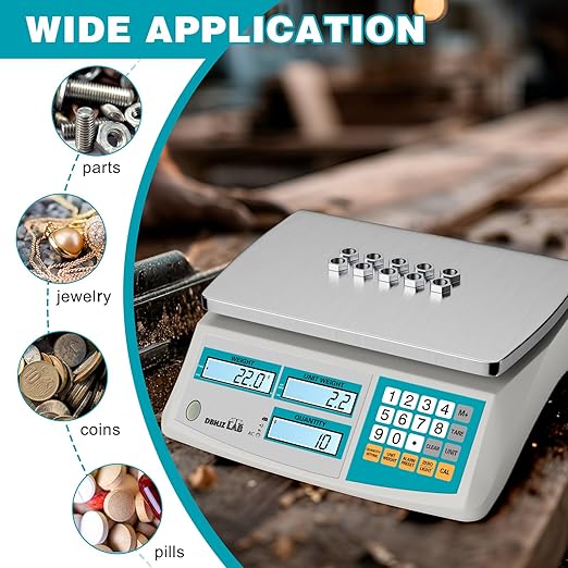 Counting Scale 15kg/33lb x 0.1g Industrial High Precision Scale with Battery for Small Parts, Coins, Pieces, Jewelry, Tickets(lb/oz/g/kg)