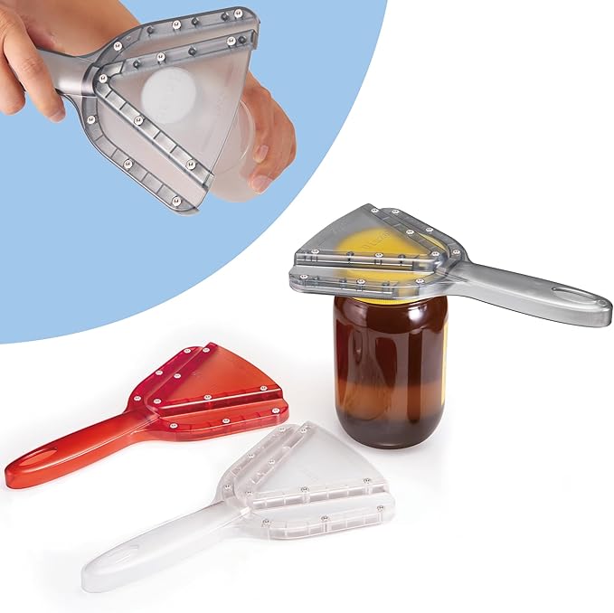Uinxan Jar Opener for Weak Hand & Seniors with Arthritis,Easy Twist Off Bottle Caps,Patent | Unique Kitchen Gadgets,Handheld Lid Top Open for Elderly/Women/Men (Red)
