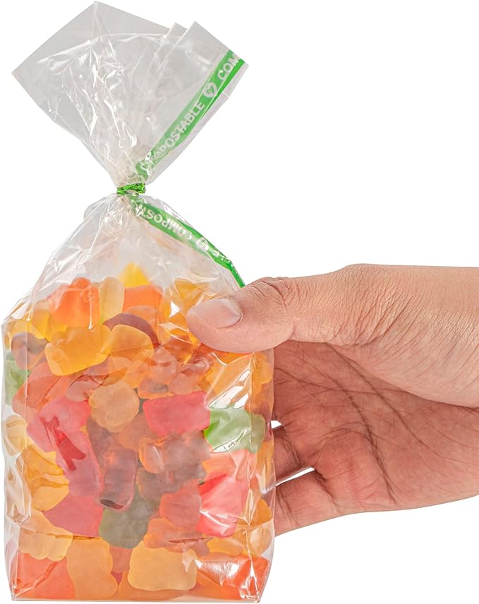 Resturantware Plastic Gusset Bags 100 Count 3" x 2" x 8" Wicker Dispensing Bottom Gusset Clear Plastic Bags Heat Sealable For Sourdough Bread Cookies Pastries Rolls For Home Bakers And Bakeries