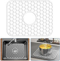 Bestjing Silicone Sink Protectors for Kitchen Sink - 16.2"x12.5" Kitchen Protector Accessory, Non-Slip Heat Resistant Mat for Bottom of Farmhouse Porcelain Stainless Steel (White)