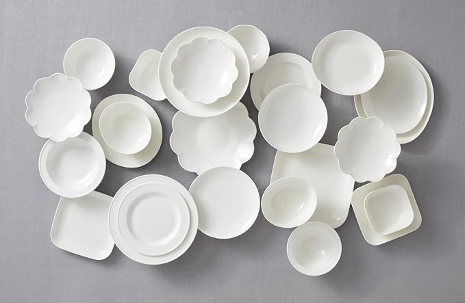 Lenox Dinnerware Set, Studio 1414 Rimmed 12-Piece Set, Service For 4, Bone China Material, Dishwasher & Microwave Safe, Home And Kitchen, Kitchen And Dining, Plates And Bowls Sets (White, 12 Pieces)