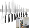 17" Double-Sided Knife Strip, Premium SUS304 Stainless Steel Magnetic Knife Holder for Refrigerator & Wall, Can be Used as Knife Rack, Tool Holder, and More