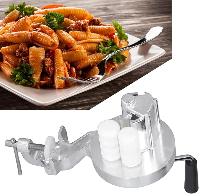 Cavatelli Maker Machine for Authentic Italian Pasta, Portable Hand Cranking Noodles Pressing Machine for Home Kitchen Restaurant