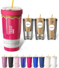 Frost Buddy Togo Buddy 30 oz Stainless Steel Vacuum Insulated Tumbler To Go Coffee Cup – Iced Coffee Cups, Iced Coffee Sleeve, Travel Mug, Thermal Cup for Hot & Cold Drinks, Dunkin Cup (Pink Pencil)