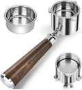 51mm Bottomless Portafilter 3 Ears compatable with La Specialista EC9335 9155 9355 9665,100% Stainless Steel Filter Baskets and Black Rosewood Handle(51mm-3Ears/fits La Specialista)