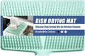 Silicone Dish Drying Mat for Kitchen Counter, Heat-resistant Dish Dryer Mat with Built-in Drain Lip ,Drain Pad Protects Surfaces Prevents Water Build UP (23.6" x 15.7", Mint-1pcs)