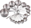 Smithcraft Measuring Cups and Spoons Set, 18/8 Stainless Steel Measuring Cups and Spoons for Kitchen & Baking, Heavy Duty Metric & US 8 Measuring cups, 9 Measuring Spoons Set