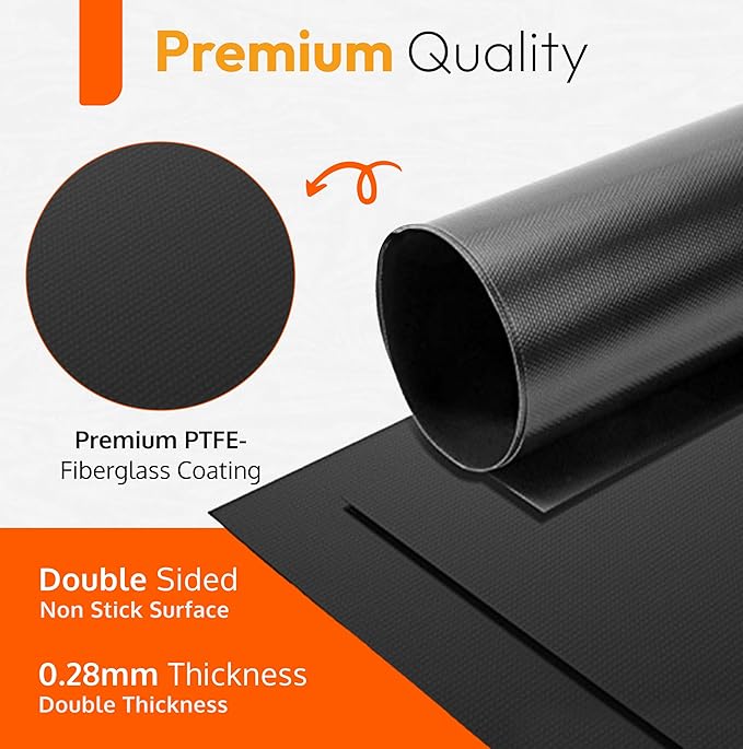 3 Pack Oven Liners for Bottom of Oven, 17"x25" Large Heavy Duty Non-Stick Teflon Mat, Resistant 500°F, BPA & PFOA Free, Reusable for Electric Gas Toaster Microwave Ovens & Grills, Spill Guard