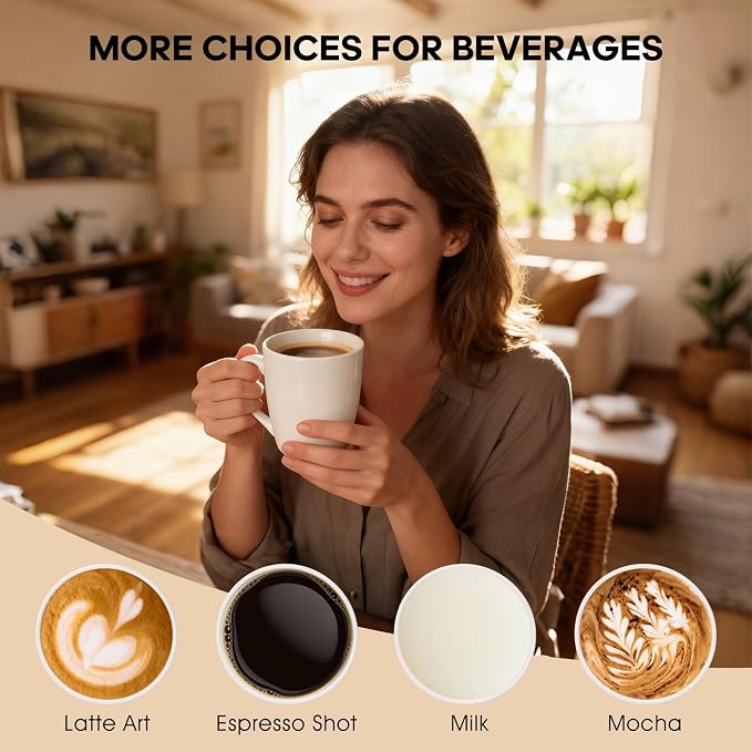 6 Pack Ceramic Coffee Mugs Set, 12 OZ Porcelain, White | With Handle, Hot Tea, Americano, Mocha, Milk, Latte, Dishwasher Safe, Microwave Safe