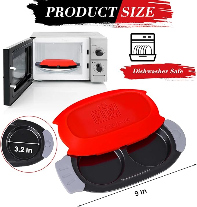 Microwave Egg Cooker Quick-Heat Egg Poacher for Breakfast Sandwiches Microwave Egg Fryer Dishwasher-Safe