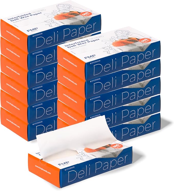 Fit Meal Prep [6000 Pack] 10 x 10.75" Wax Paper Sheets for Food, Interfolded Precut Deli Pop Up Grease-Proof Sandwich Paper Wraps, Waterproof for Lunch, Food Basket, Microwave Cover, BBQ