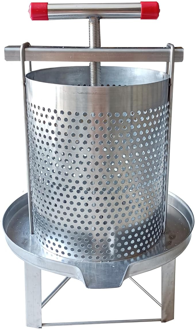 Honey Press Extractor Wax Machine Stainless Steel Honey Press Beeswax Machine Manual Large Bee Honey Presser Fruit Wine Press For Honey Wine Juice Vegetables Olive Oil Making