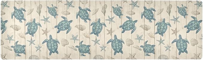Beige Beach Wood Sea Turtles Trivet Table Runner Heat Resistant 230F for Hot Dishes Pots Plates Kitchen Dining Table Protector Decorative 39.37x 11.8